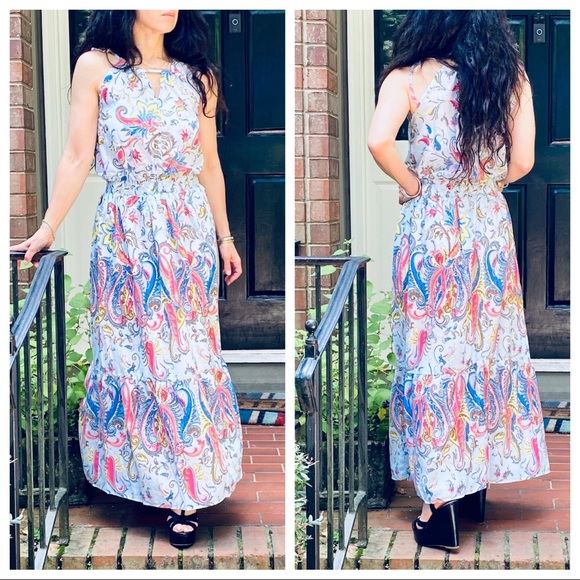 BOHO GYPSY CHIC FLIRAL TANK MAXI DRESS - Picture 2 of 8